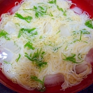 しそたっぷり♪黄＆白そうめん！